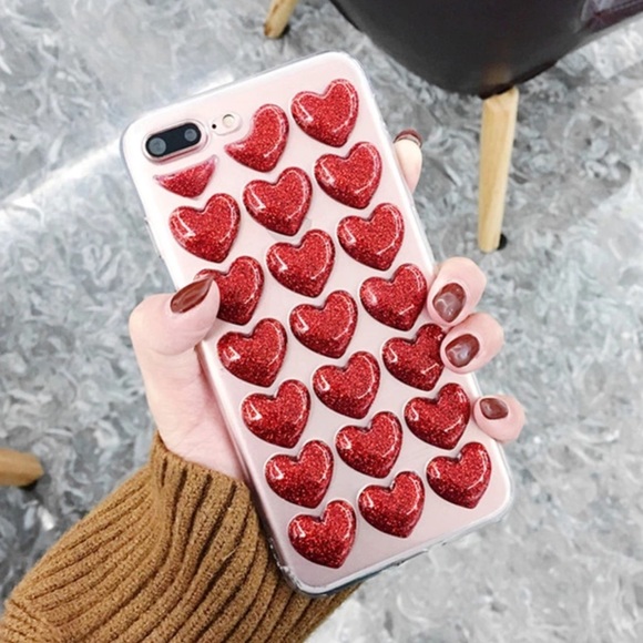 Accessories - LAST ONE! NEW iPhone 7/8 Glitter Heart Grip Case